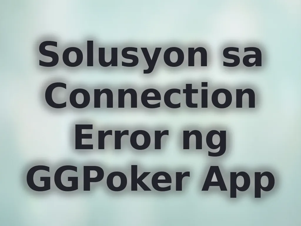 Connection troubleshooting